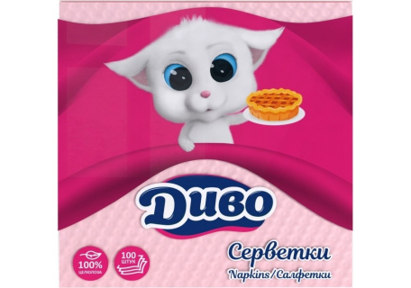Серветки ДИВО 240*240мм (100шт)
