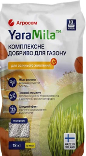 Добриво ЯраМіла Осінь Газон 9-12-25+Mg+S, 18 кг
