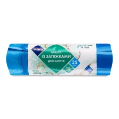 Пакети д/сміття з затяжкою 35л (15шт)
